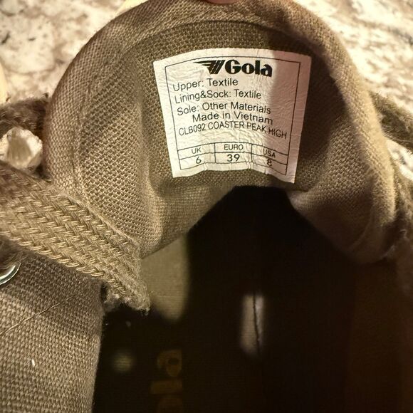 Gola Coaster Peak Platform High-Top Sneaker Canvas Olive Green Women's Size 8 - Picture 8 of 9